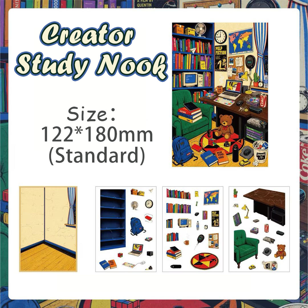  Vintagenook DIY 3D Scene Stickers Collection - 4 Cute Miniature Scenes