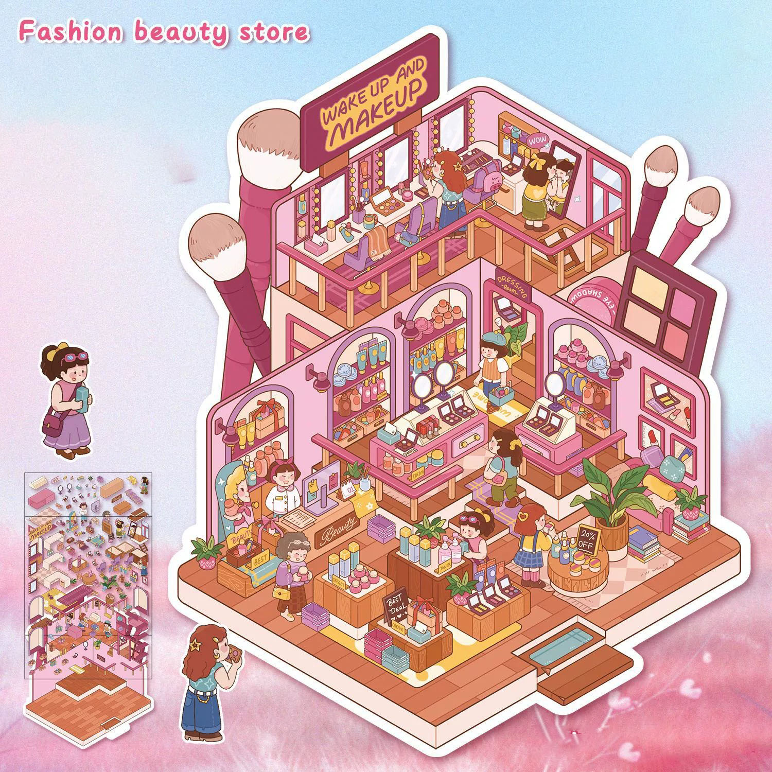 Art Journey DIY 3D Sticker Collection - 2 Cute Miniature Scenes