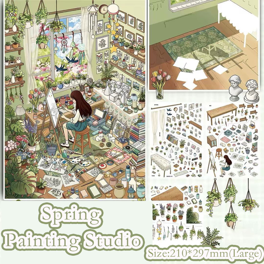 Window Diary DIY 3D Scene Stickers Collection - 3 Cute Miniature Scenes