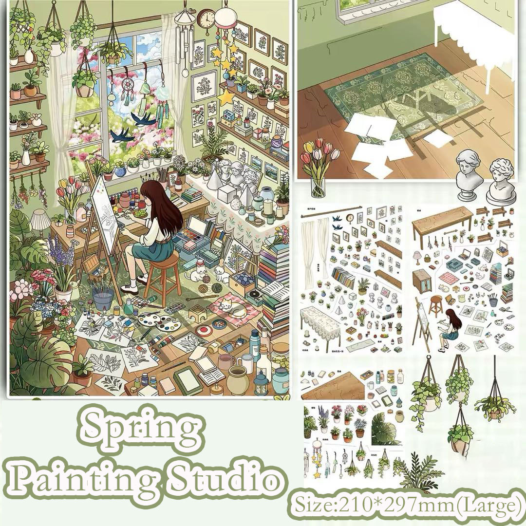 Window Diary DIY 3D Scene Stickers Collection - 3 Cute Miniature Scenes