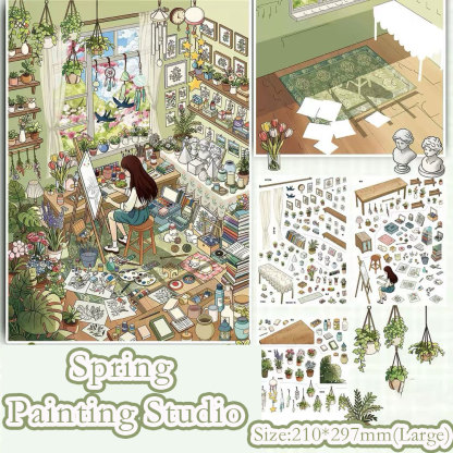 Window Diary DIY 3D Scene Stickers Collection - 3 Cute Miniature Scenes