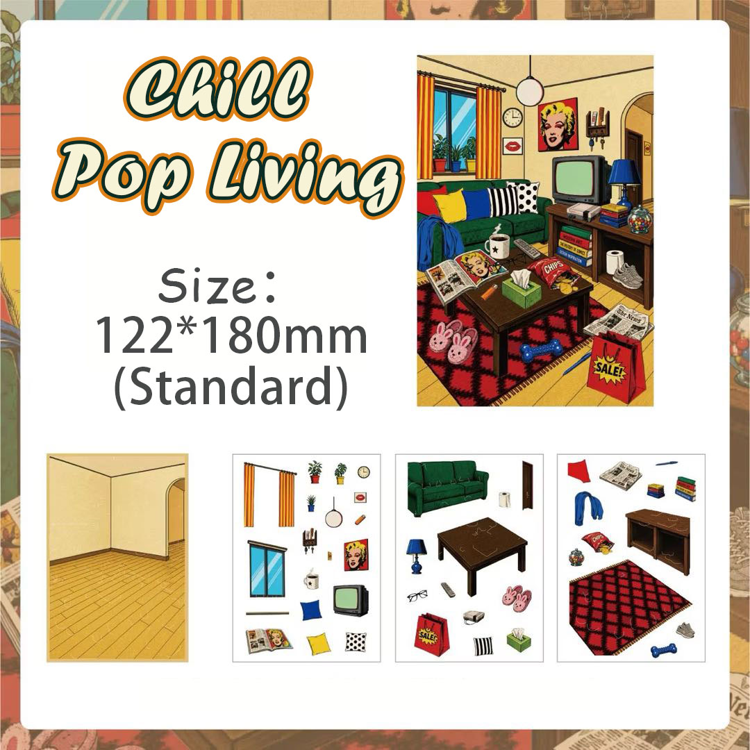  Vintagenook DIY 3D Scene Stickers Collection - 4 Cute Miniature Scenes