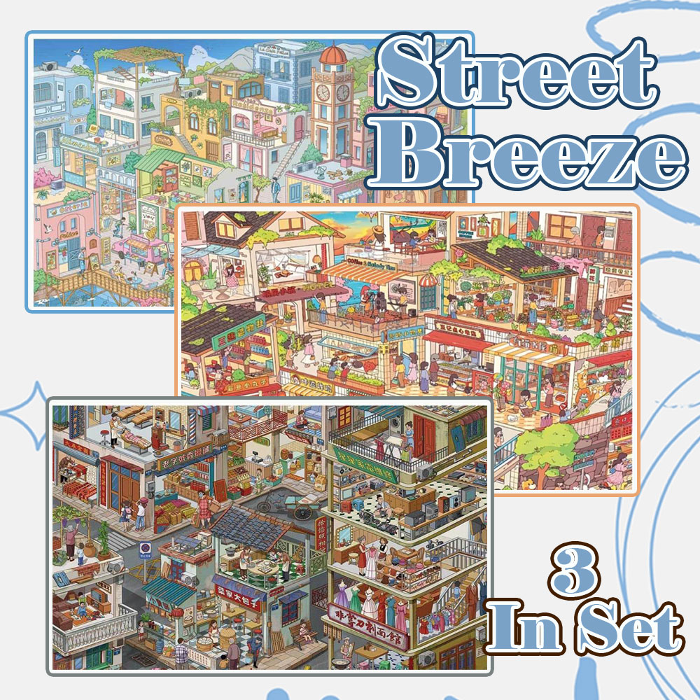 Street Breeze DIY 3D Sticker Collection - 3 Cute Miniature Scenes