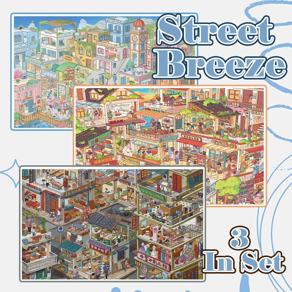 Street Breeze DIY 3D Sticker Collection - 3 Cute Miniature Scenes