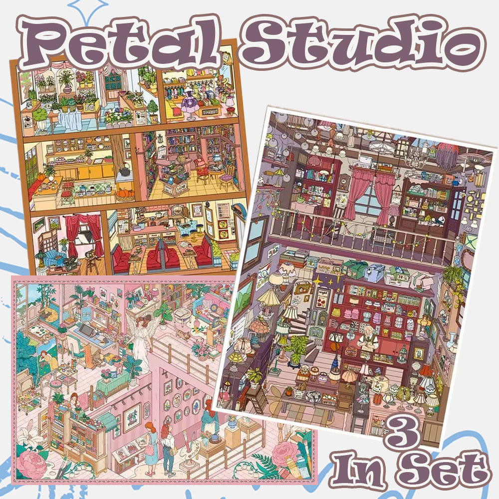 Petal Studio DIY 3D Scene Stickers Collection - 3 Cute Miniature Scenes