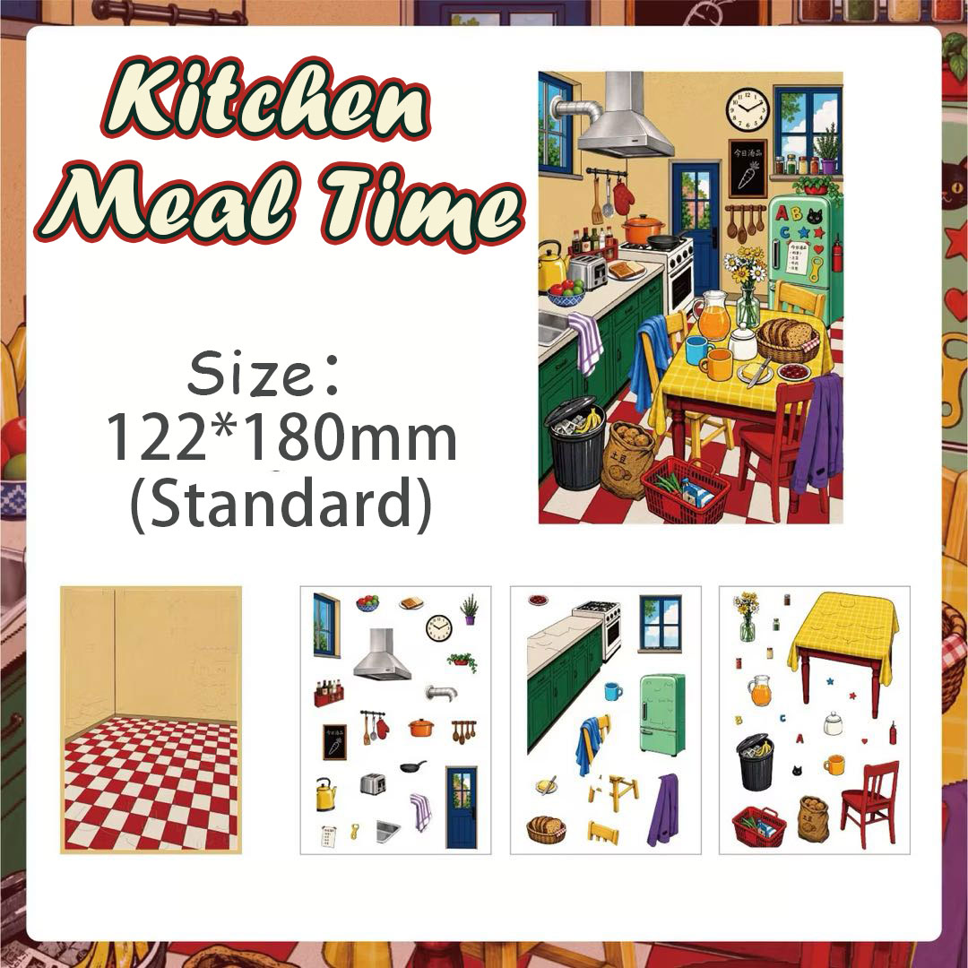  Vintagenook DIY 3D Scene Stickers Collection - 4 Cute Miniature Scenes