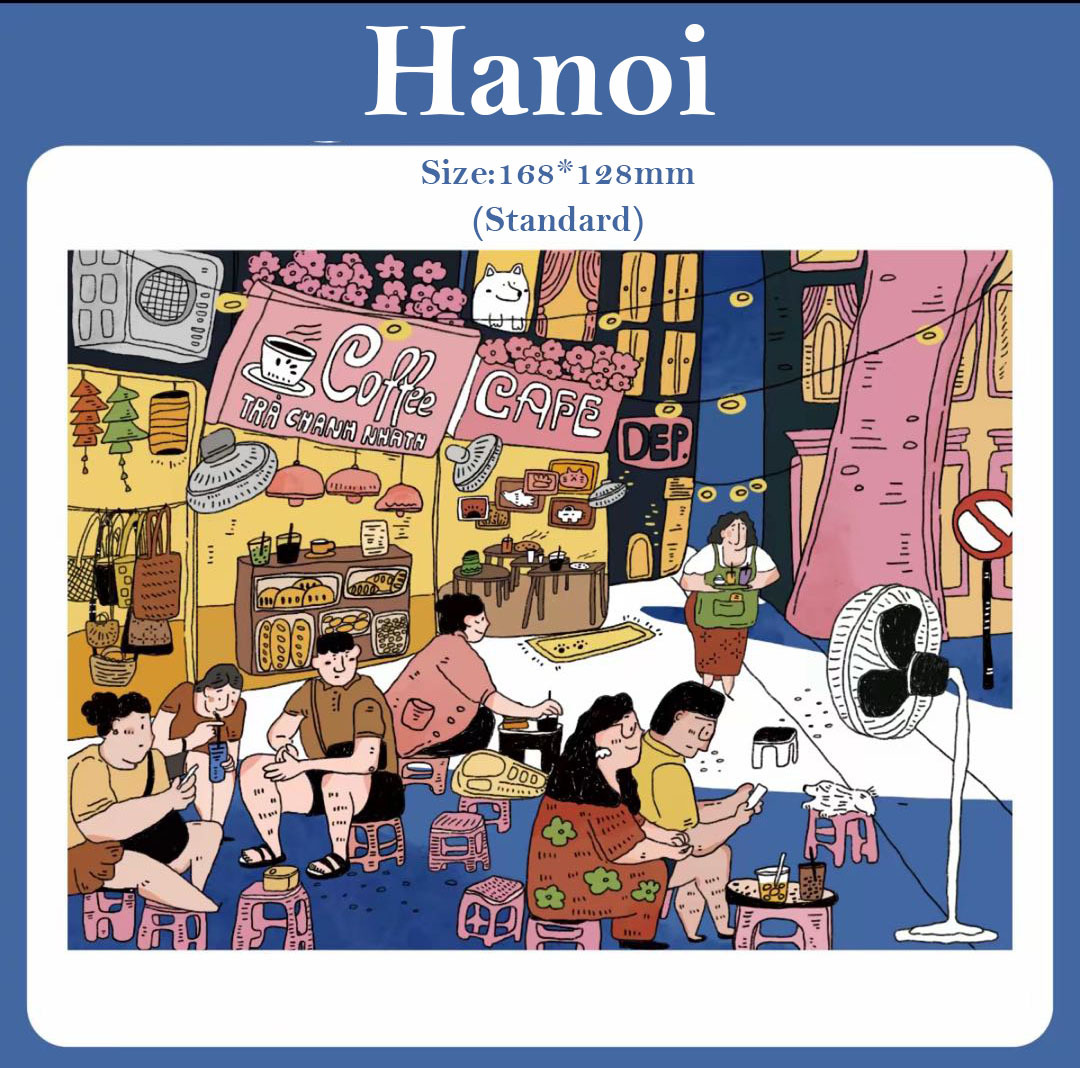 Travel Vlog DIY 3D Scene Stickers - 4 Cute Miniature Scenes