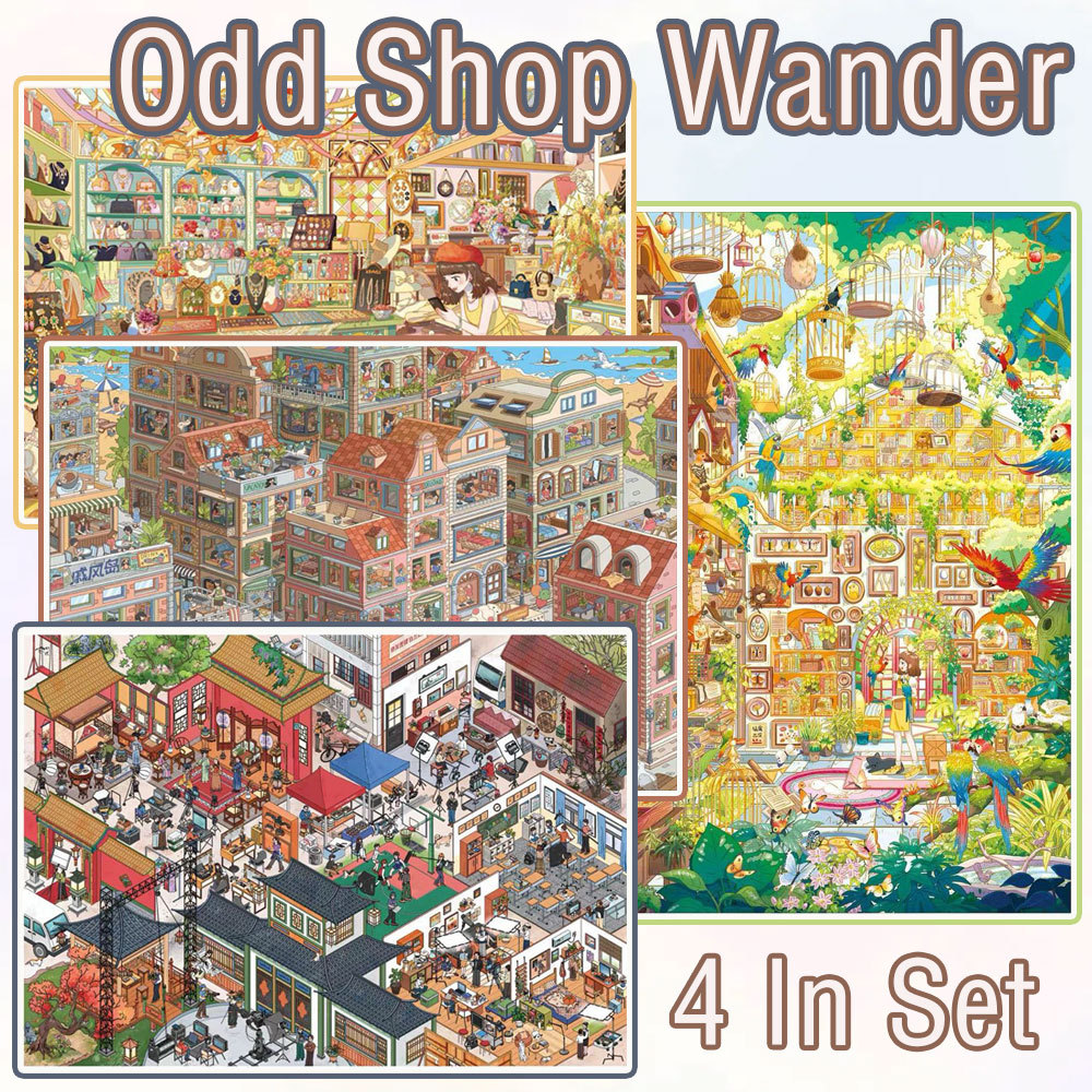 Odd Shop Wander DIY 3D Scene Stickers Collection - 4 Cute Miniature Scenes