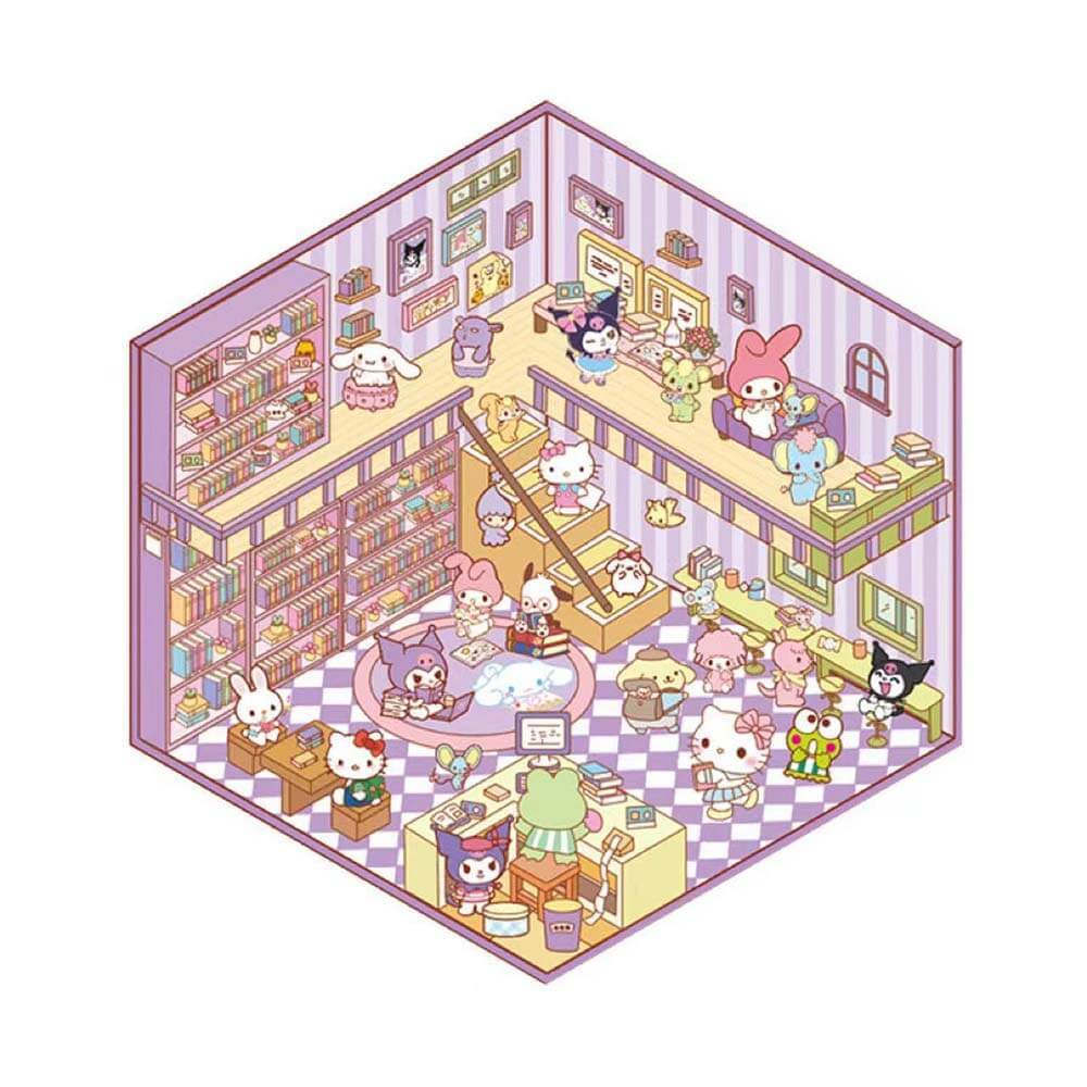 Sanrios Party DIY 3D Scene Stickers 4 Cute Miniature Scenes