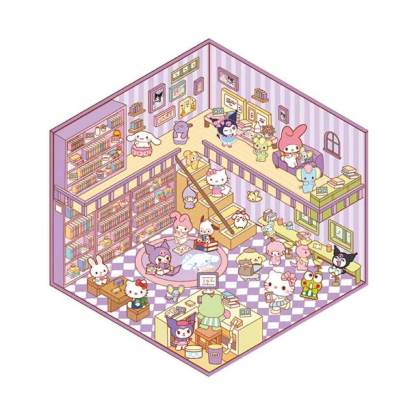Sanrios Party DIY 3D Scene Stickers 4 Cute Miniature Scenes