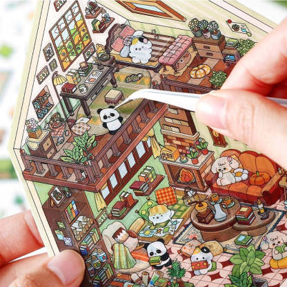 House Landscape DIY 3D Scene Stickers 4 Cute Miniature Scenes