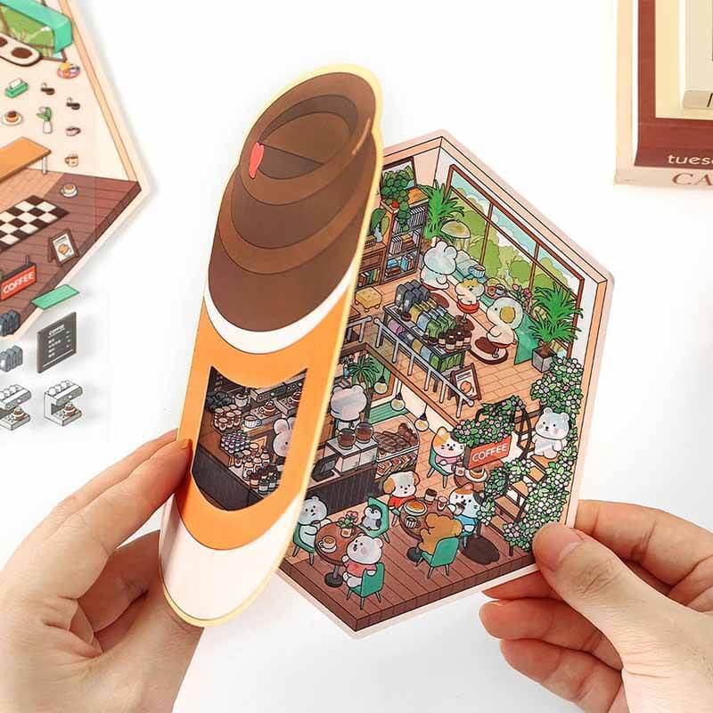 Fun Dessert House  DIY 3D Scene Stickers - 3 Cute Miniature Scenes