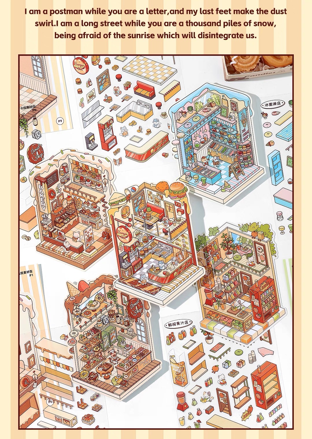 Food set DIY 3D Sticker Collection - Cute Miniature Scenes