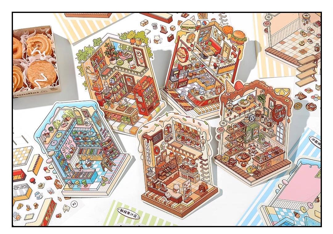 Food set DIY 3D Sticker Collection - Cute Miniature Scenes