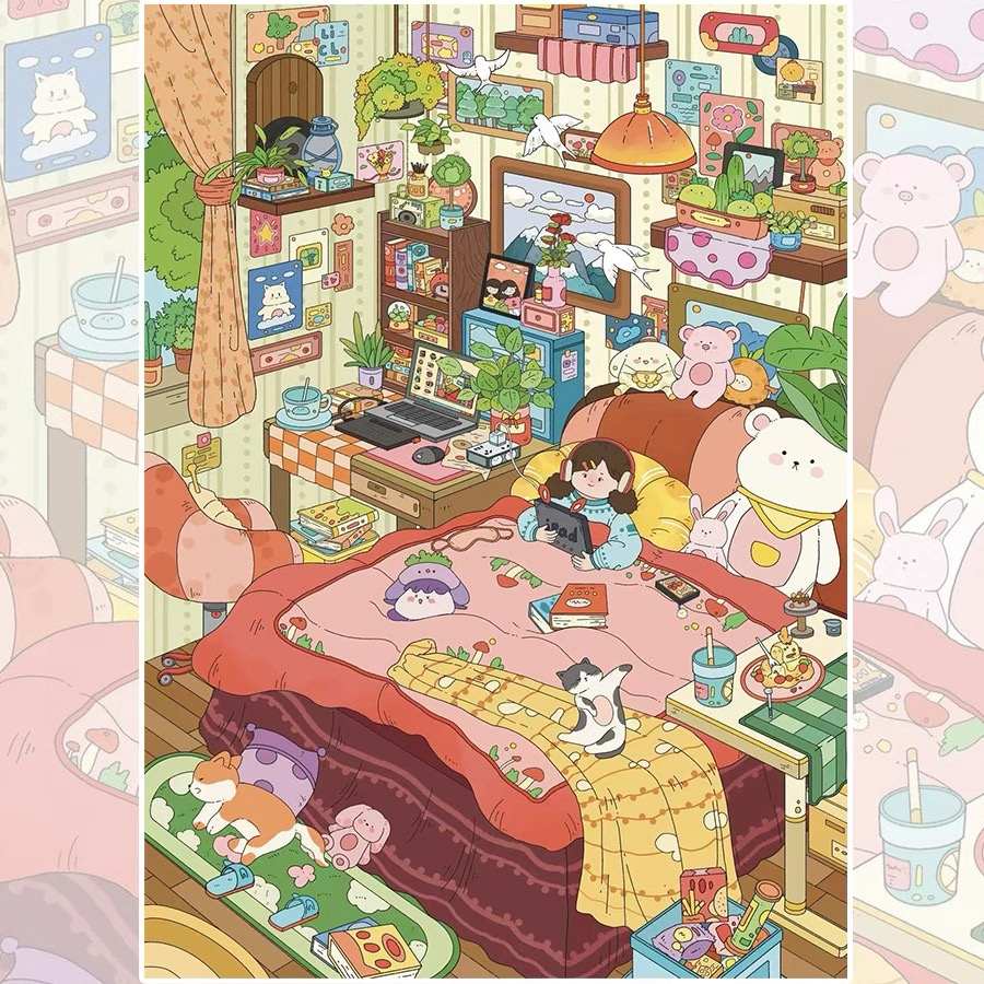 My Little Bedroom DIY 3D Sticker Collection - Cute Miniature Scenes