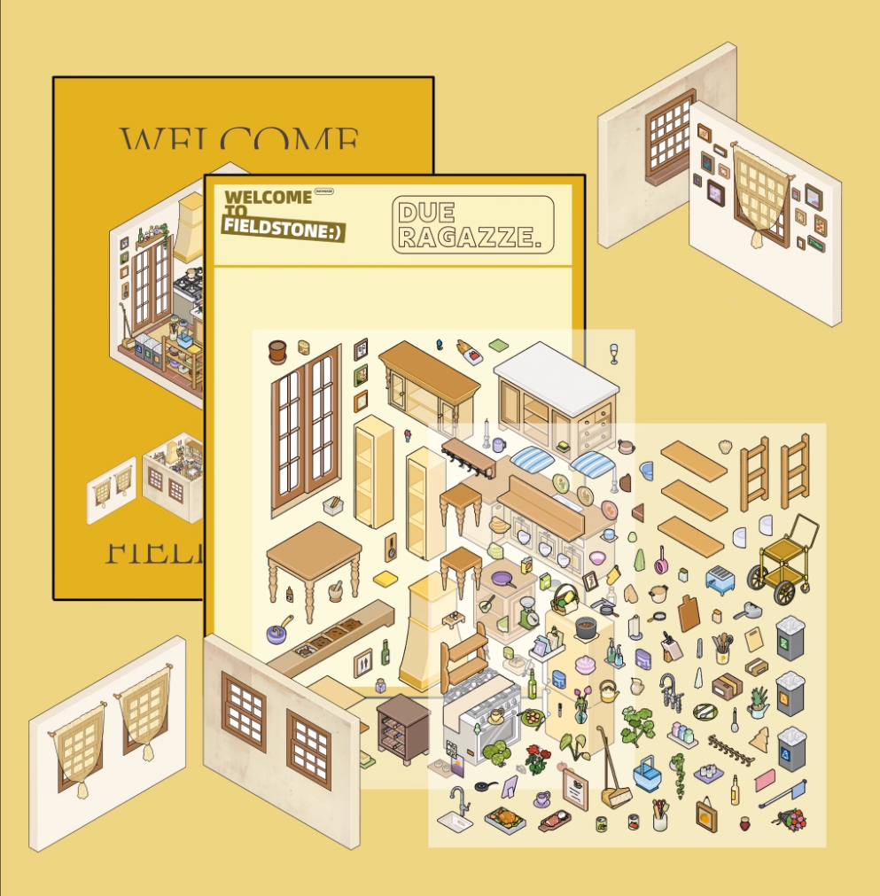 Field Stone DIY 3D Sticker Collection - 3 Cute Miniature Scenes