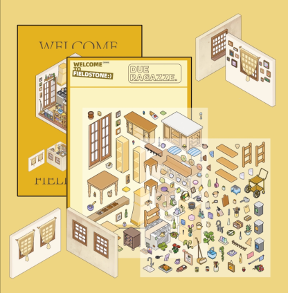 Field Stone DIY 3D Sticker Collection - 3 Cute Miniature Scenes