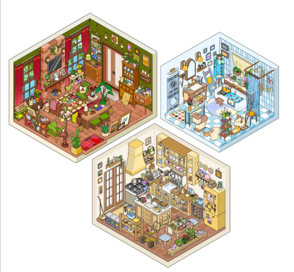 Field Stone DIY 3D Sticker Collection - 3 Cute Miniature Scenes