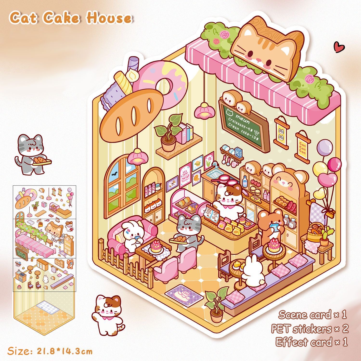 Fresh Bakes & Quick Stops DIY 3D Scene Stickers 2 Lovely Miniature Scenes