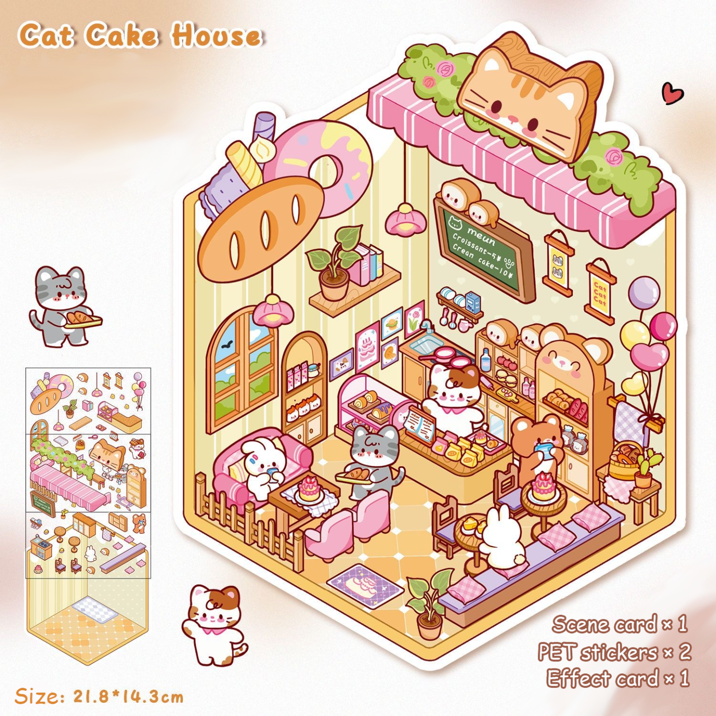 Fresh Bakes & Quick Stops DIY 3D Scene Stickers 2 Lovely Miniature Scenes