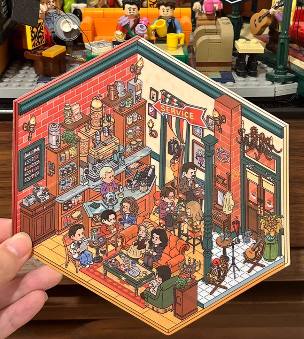 Friends Welcome to the real world DIY 3D Scene Stickers 3 Cute Miniature Scenes