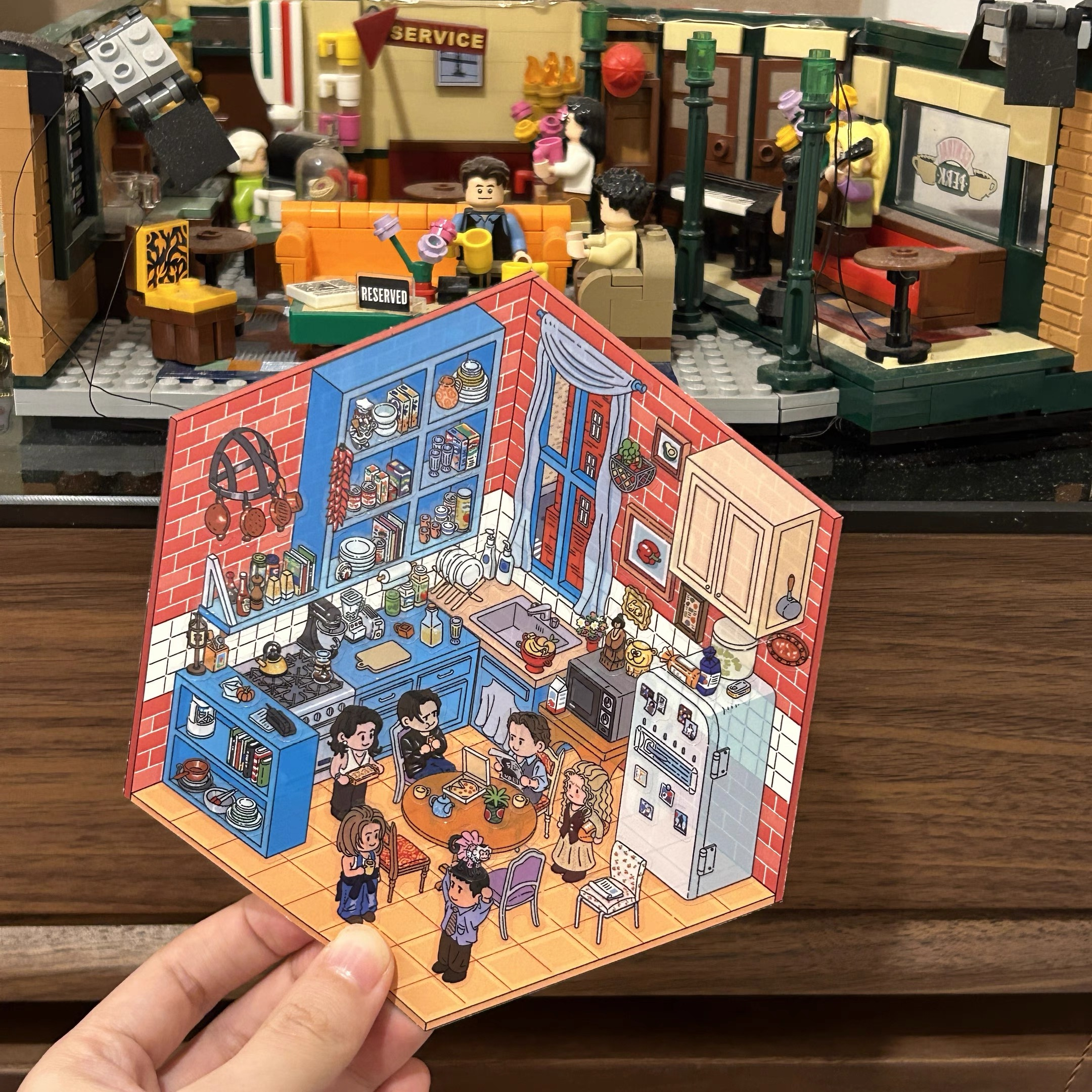 Friends Welcome to the real world DIY 3D Scene Stickers 3 Cute Miniature Scenes