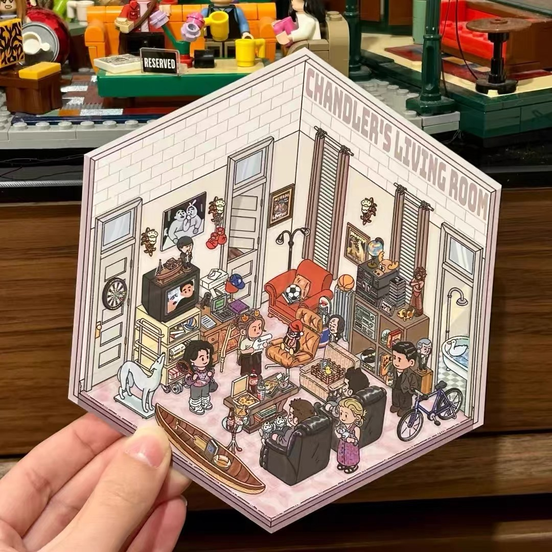 Friends Welcome to the real world DIY 3D Scene Stickers 3 Cute Miniature Scenes