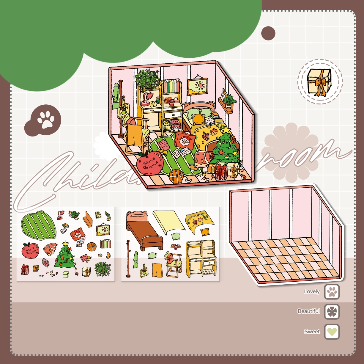 Welcome to the real world DIY 3D Scene Stickers 4 Cute Miniature Scenes