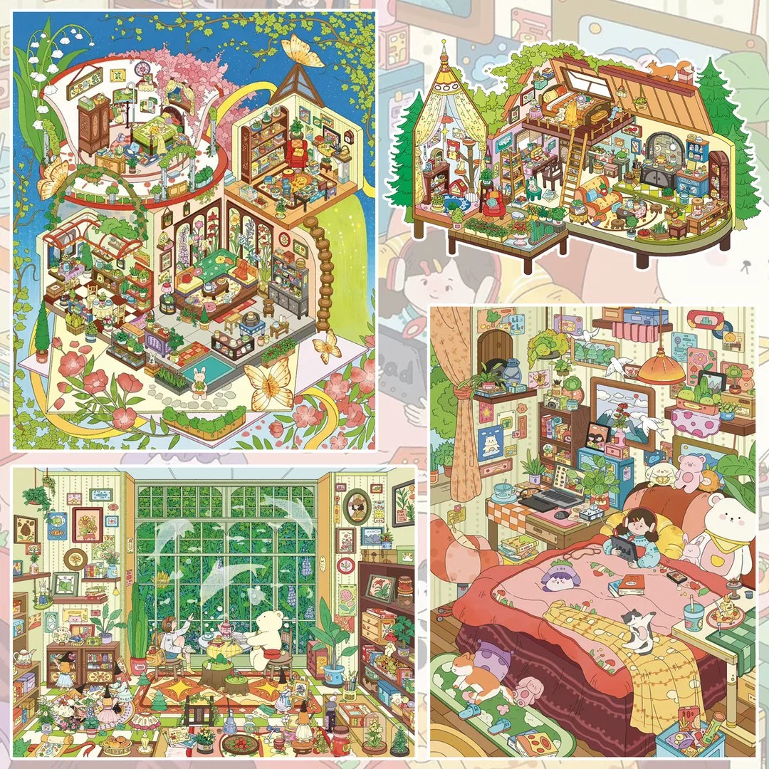 My Little Bedroom DIY 3D Sticker Collection - Cute Miniature Scenes