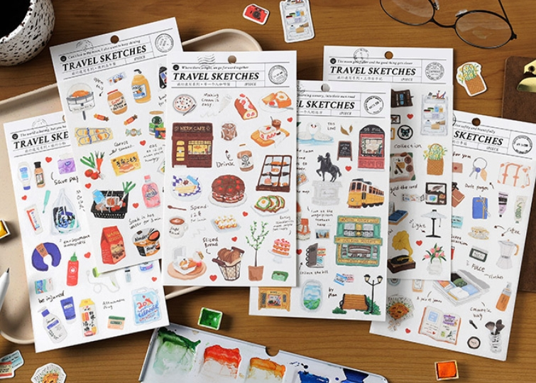 Journaling Stickers - Travel Sketch Series