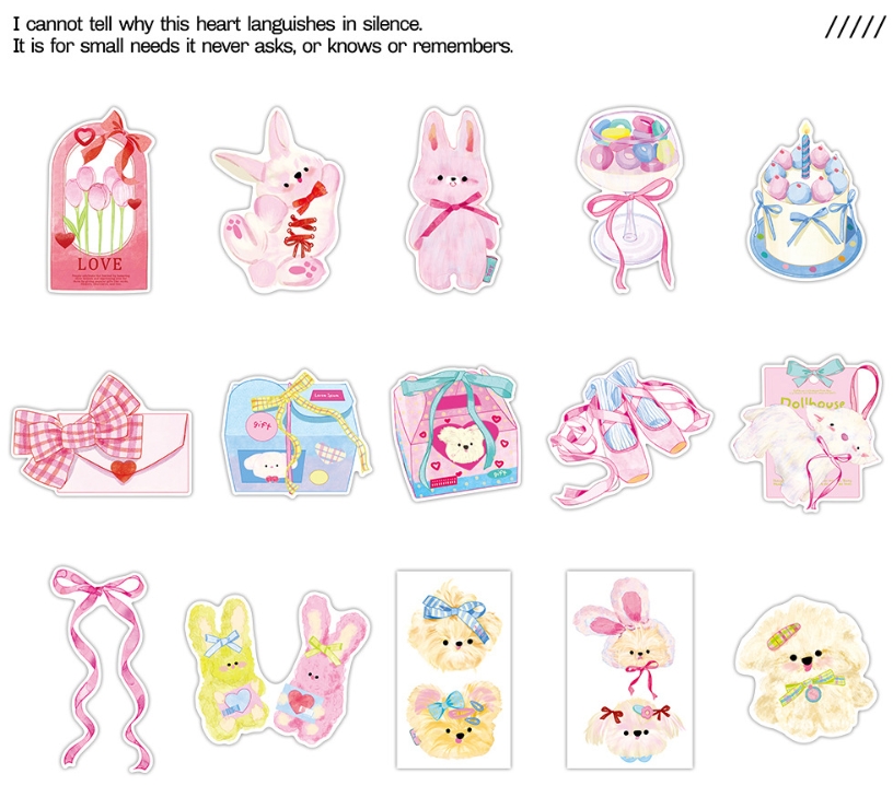 Die-Cut Postcards - Romantic Gift Collection 15Pcs