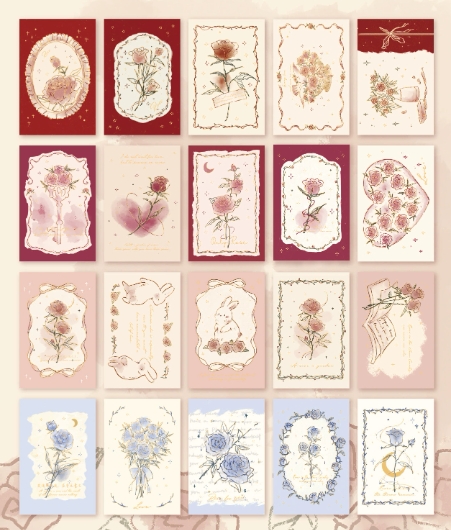 Postcards - Rose Poem 20Pcs