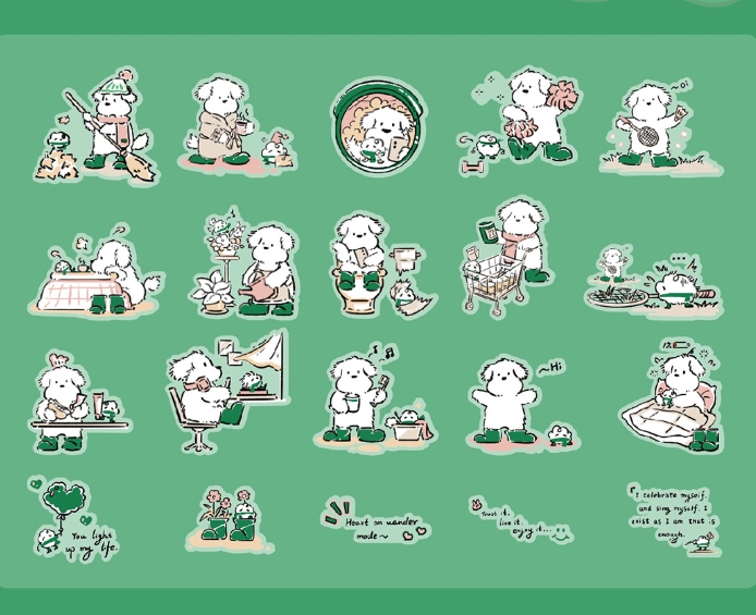 Journaling Stickers - Cats & Dogs in Rain Boots