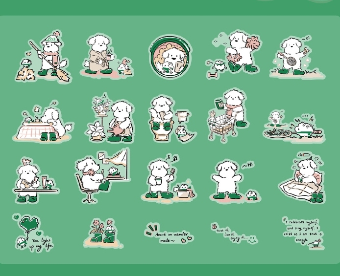 Journaling Stickers - Cats & Dogs in Rain Boots