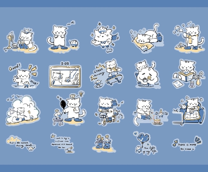 Journaling Stickers - Cats & Dogs in Rain Boots