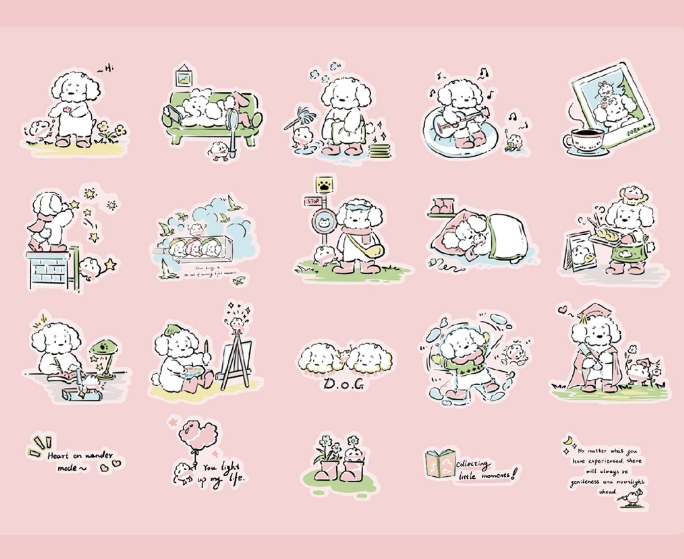 Journaling Stickers - Cats & Dogs in Rain Boots