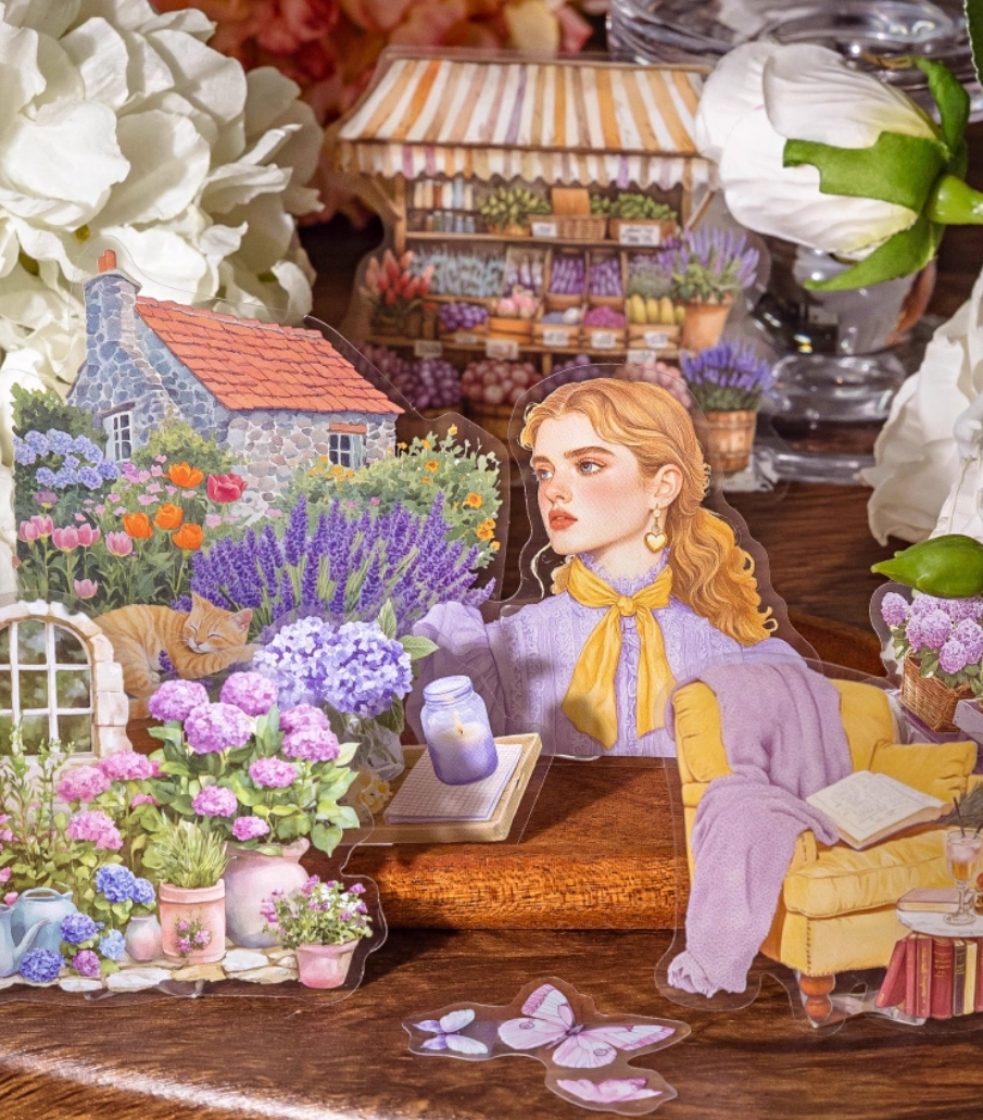 Vintage Americana Scrapbook Stickers - Rustic Farmland & Small Town Backdrops - 30 pcs