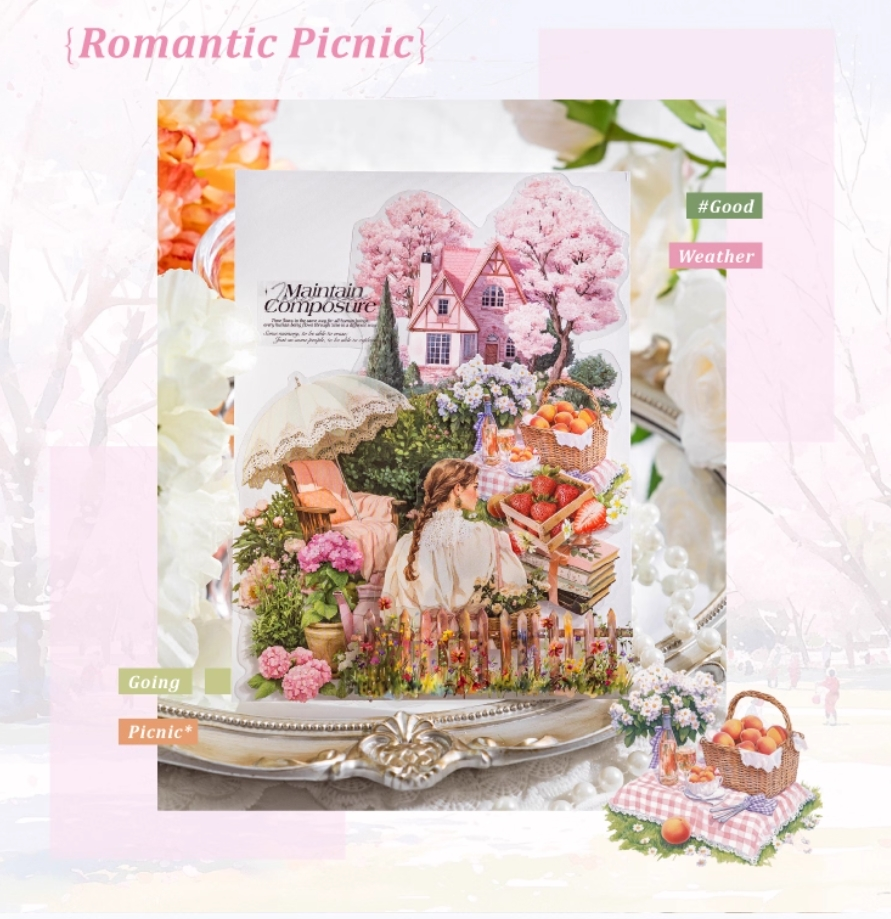 Vintage Americana Scrapbook Stickers - Rustic Farmland & Small Town Backdrops - 30 pcs