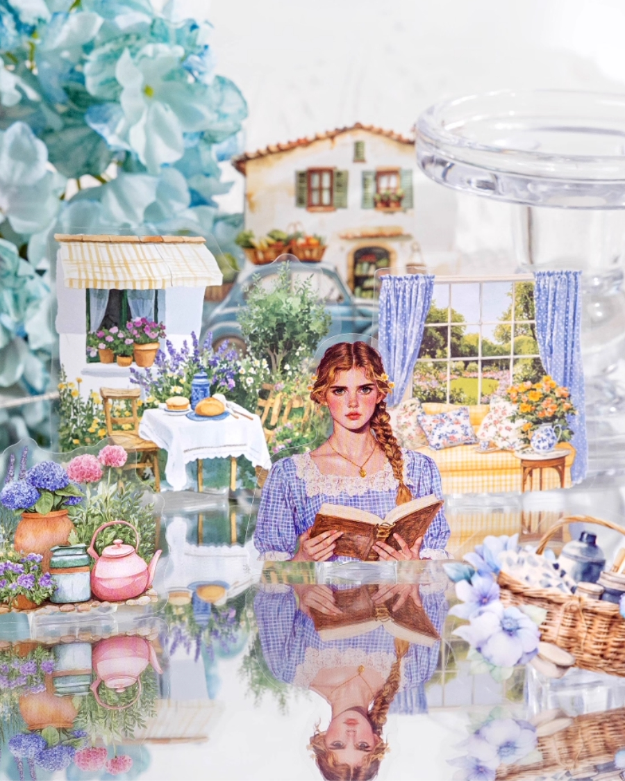 Vintage Americana Scrapbook Stickers - Rustic Farmland & Small Town Backdrops - 30 pcs