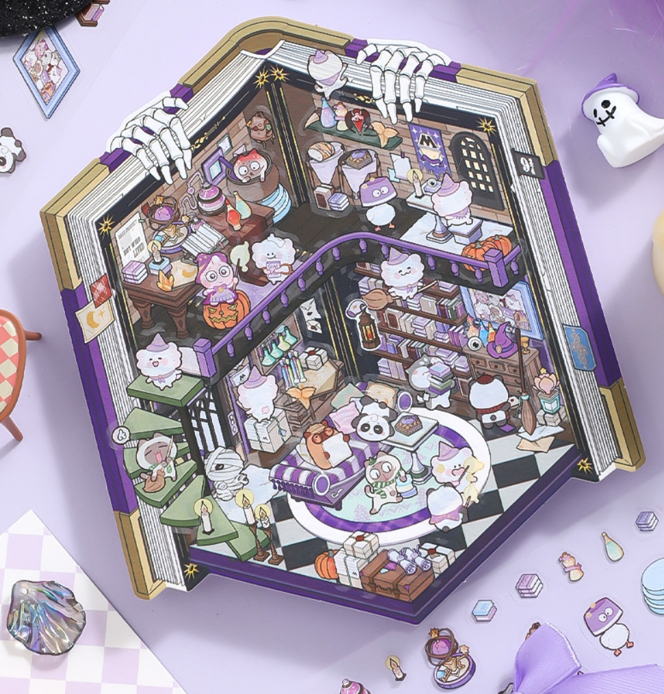 Halloween Book DIY 3D Sticker Collection - Cute Miniature Scenes