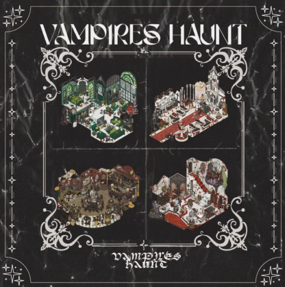 Vampire's Nocturne: A Gothic Collection DIY 3D Sticker Collection - 4 Cute Miniature Scenes