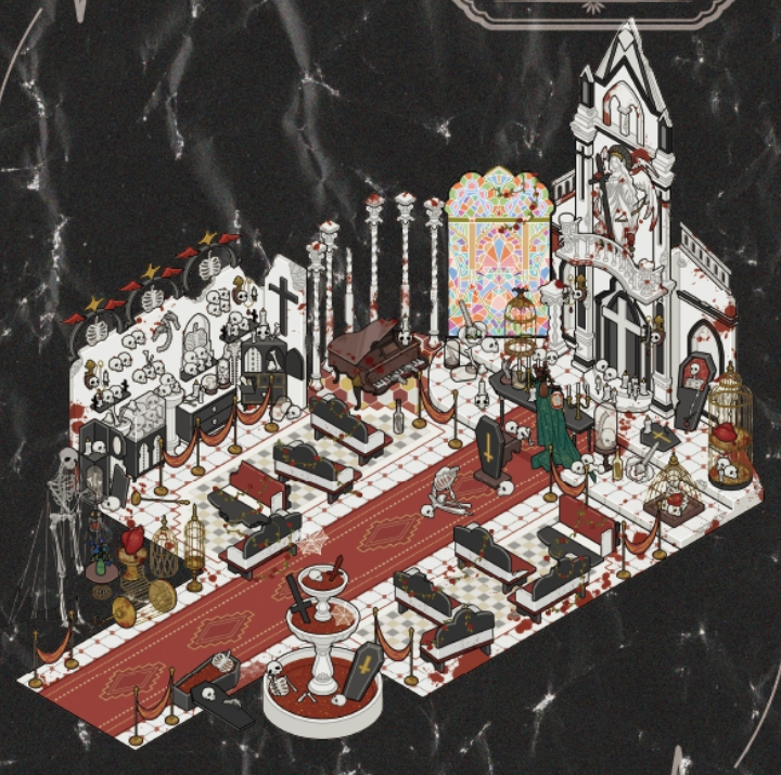Vampire's Nocturne: A Gothic Collection DIY 3D Sticker Collection - 4 Cute Miniature Scenes