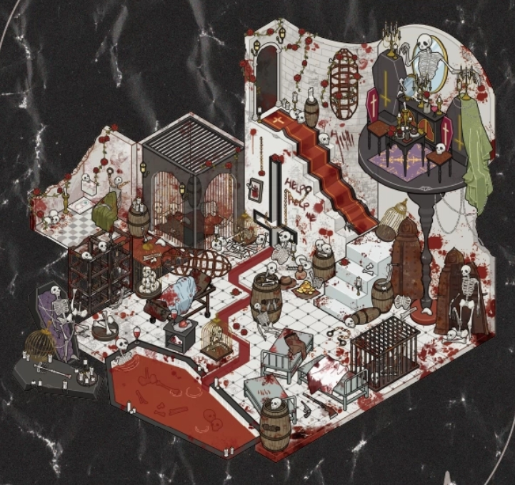Vampire's Nocturne: A Gothic Collection DIY 3D Sticker Collection - 4 Cute Miniature Scenes