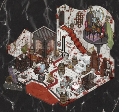 Vampire's Nocturne: A Gothic Collection DIY 3D Sticker Collection - 4 Cute Miniature Scenes