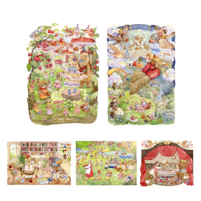 Springtime Stories DIY 3D Scene Stickers - 2 Cute Miniature Scenes