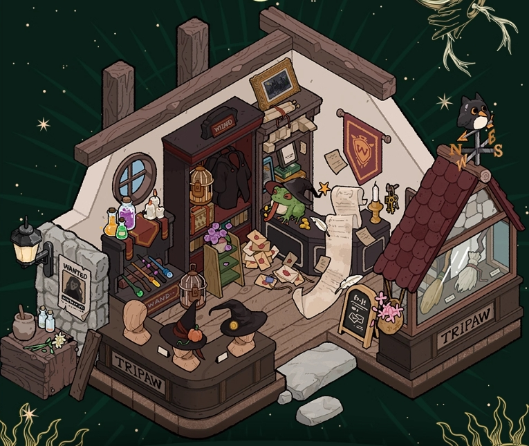 Magic Secret Alley DIY 3D Sticker Collection - 4 Cute Miniature Scenes