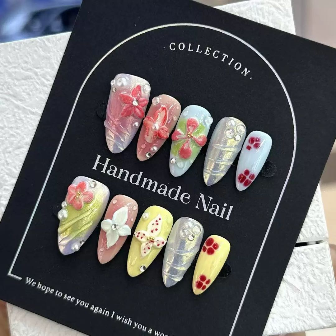 Handcrafted Embossed Press-on Nails