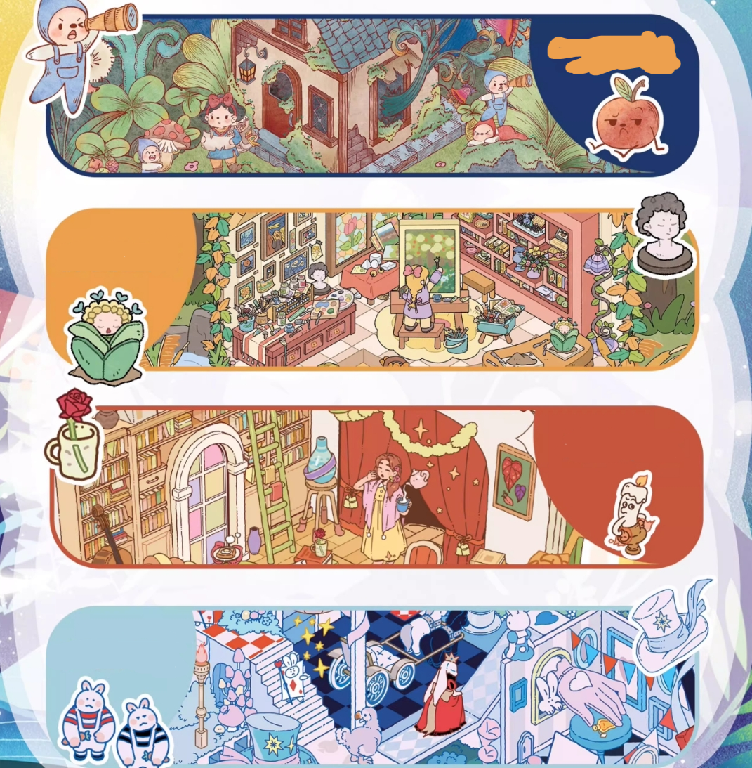 Reversed Fairy Tales DIY 3D Sticker Collection - 4 Cute Miniature Scene