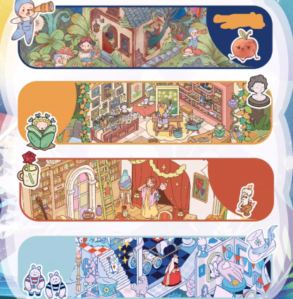 Reversed Fairy Tales DIY 3D Sticker Collection - 4 Cute Miniature Scene