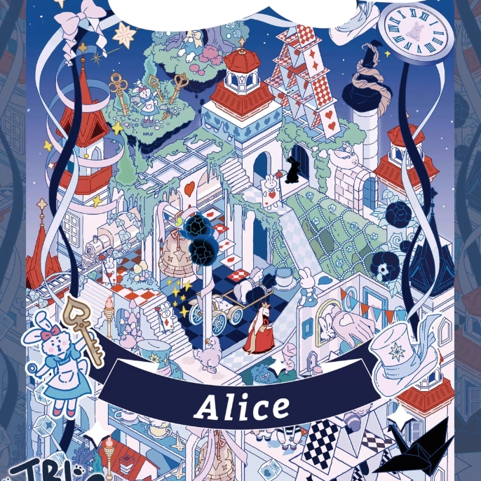 Reversed Fairy Tales DIY 3D Sticker Collection - 4 Cute Miniature Scene